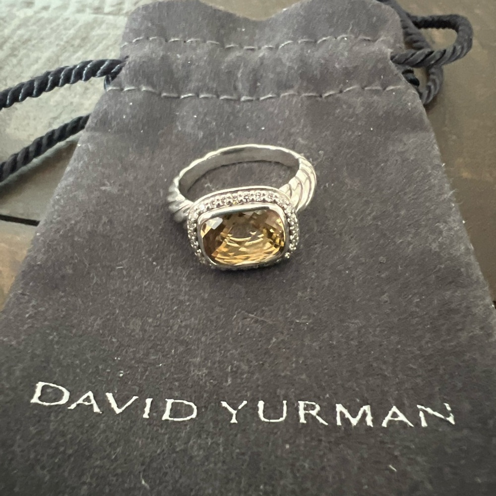 David Yurman Noblesse Ring in Smoky Quartz with Diamonds